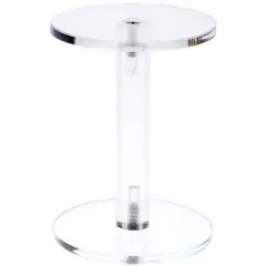 Plymor Clear Acrylic Round Barbell Pedestal Display Riser 4.25 inches (Height) x 3 inches (Depth) (3/16 inches thick)