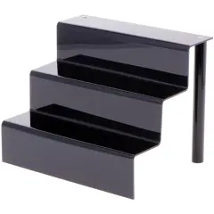 Plymor Black Acrylic 3-Step Display Stairs, 7.75" H x 10" W x 8" D
