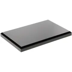 Plymor Black Acrylic Rectangular Beveled Display Base, 6" W x 4" D x 0.5" H