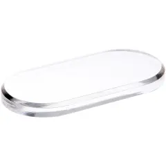 Plymor Clear Acrylic Oval Beveled Display Base, 6" W x 3" D x 0.5" H