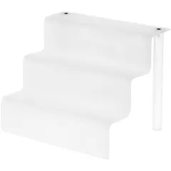 Plymor Frosted Acrylic 3-Step Display Stairs, 7.75" H x 10" W x 8" D