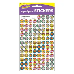 Cheer Words superSpots&reg; Stickers, 800 Per Pack, 6 Packs