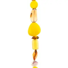 John Bead 7" Assorted Shape Czech Glass Bead Strand Yellows Sunshine