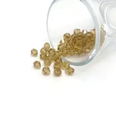 1 or 4 Strands 6x6mm Brown Bicone Beads, Imitation Crystal, Grade AA