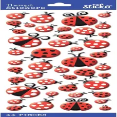 Sticko Themed Ladybugs Puffy Stickers