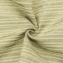 Cream Beige Boucle/Taffeta Striped Home Decorating Fabric By the Yard