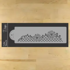 Floral Lace Netting Cake Stencil Tier #4 | C904 by Designer Stencils | Cake Decorating Tools | Baking Stencils for Royal Icing, Airbrush, Dusting Powder | Reusable Plastic Food Grade Stencil for Cakes | Easy to Use & Clean Cake Stencil