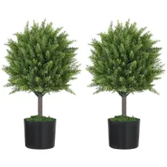 Set of 2 Artificial Cedar Trees Lifelike Greenery