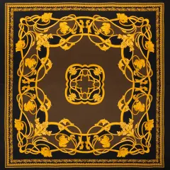 1 Panel Luxurious Silk Charmeuse with Black and Brown Floral Print 53" Wide for Evening Gowns