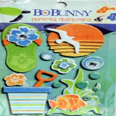 BoBunny Barefoot & Bliss Layered Chipboard Dimensional Stickers