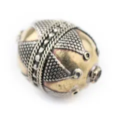 The Bead Chest Round Afghan Tribal Brass Bead (27x20mm)