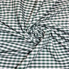 1 Yard Hunter Green 1/8&Prime; Gingham Checkered Poly Cotton Fabric Classic Non-Stretch 58/59 Inch Wide
