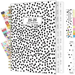 2025 2026 Weekly and Monthly Planner - Spiral Bound A4 - Polka Dots