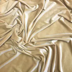 1 Yard Stretch Velvet Fabric Rich Soft Plush 4-Way Stretch Dancewear Costume 58/60" Width Taupe