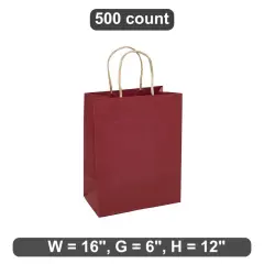 Roomy Kraft Tinted Color Shopping Bag 16" x 6" x 12"