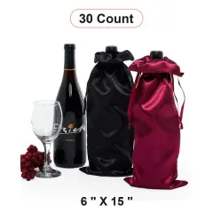 Luxury Satin Wine Pouch 6'' x 15''