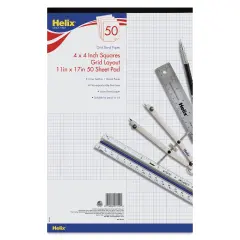 Helix Graph Bond Paper Pad - 11" x 17", 4 x 4