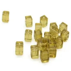 20 10mm Light Brown Glass Cube Beads