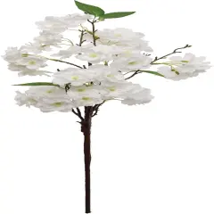 25" White Cherry Blossom Spray Realistic Silk Floral Stem for Wedding, Vase & Home Decor