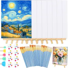 59 Pack Canvas with Easel Set Mini Painting Kit