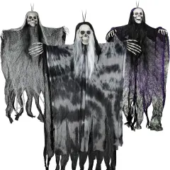 3 Pack Hanging Halloween Skeleton Ghosts Decorations