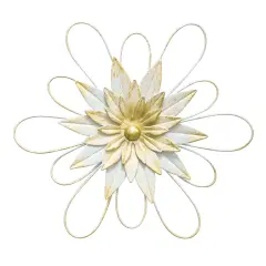 hogardeck Metal Flower Wall Decor - 13" Metal Floral Wall Decoration for Bedroom, Living Room, Bathroom, Kitchen, Outdoor Wall Art
