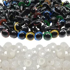 140pcs 8mm Colorful Plastic Safety Eyes Craft Eyes with Washers