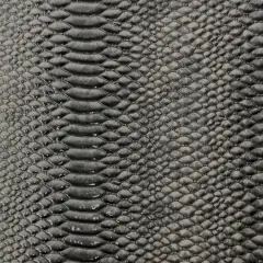 1 Yard Culebra Patent 3D Embossed Snake Skin Vinyl Fabric For Upholstery Handbags 54" Width Gray
