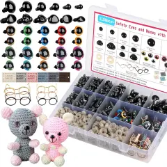 1150pcs Safety Eyes for Crocheting, 5mm-16mm Crochet Eyes and Noses