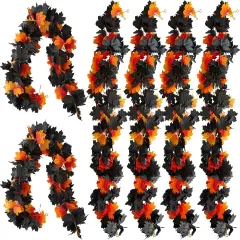 6PCS Premium Artificial Fall Garland - 5.6Ft Autumn Maple Leaf Vines