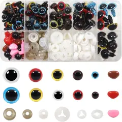 220pcs Plastic Safety Eyes Assorted Colors 6mm to 12mm