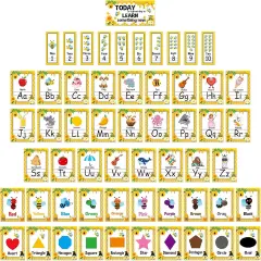 57Pcs Bee Alphabet Number Bulletin Board Set