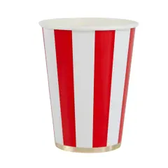 CHERRY RED SIGNATURE CABANA STRIPE CUPS