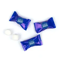 Blue Graduation Candy Mints Party Favors Individually Wrapped Buttermints Class of 2025 - 55 Pcs
