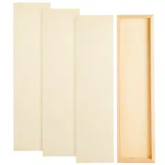 4 Pack Unfinished Wood Panels for Painting, DIY, Arts and Crafts, Deep Cradle Boards, 6x23 Inch Wood Canvas, Blank Wooden Sign for Wall, Home, Office, School, 0.84 In Thick Brown