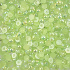 Crystal Lane DIY SS20(5mm) Plastic Pearl Flatback Rhinestones, 575pcs Light Green AB