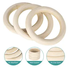 50 PCS 50mm Unfinished Wooden Rings for Craft, Nature Solid Wood Rings for DIY Crafts Without Paint, Macrame Wooden Rings for Ring Pendant and Connectors Jewelry Making
