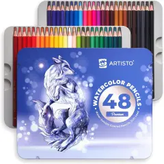 Premium Watercolor Pencils | Set of 48, Quality 3.5mm Soft Core Leads, Water-Soluble Pencils, Perfect for Beginner & Advanced Artists