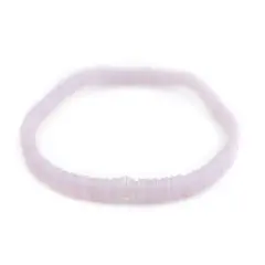 The Bead Chest Boho Stretch Bracelet, Light Grey - Stackable African Vinyl Heishi, Unisex for Men & Women