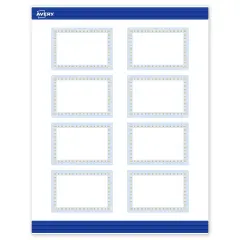 Avery Printable Rectangle Tags, Gold Dots with Blue Border, 2" x 3", Matte White Rectangle Tags, Laser/Inkjet, 80ct, Great for Product Tags