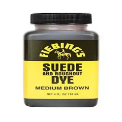 Fiebing's Black Suede Dye (4 oz) - Recolor, Brighten & Restore Suede & Roughout Leather Shoes, Furniture, Purse - Includes Wool Dauber for Easy Application - Flexible When Dry, Won't Crack or Peel Medium Brown
