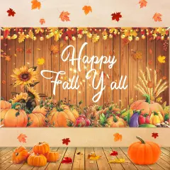 Happy Fall Party Decorations Banner