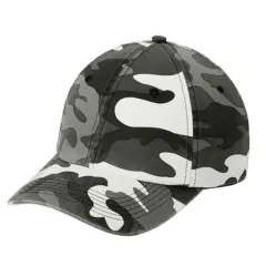Port Authority&reg; Camouflage Cap, Unstructured Low Profile Cotton Twill Hat with Hook-and-Loop Closure Winter Camo