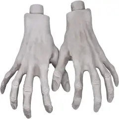Halloween Skeleton Hands Realistic Life Size Fake Plastic Zombie Hands for Halloween Scary Props Decoration, 1 Pair
