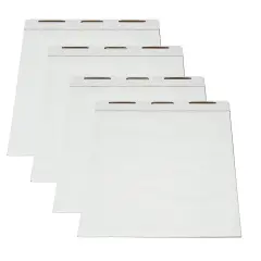 School Smart Ruled Easel Pad Paper, 34 x 27 Inches, 50 Sheets Each, Pack of 4
