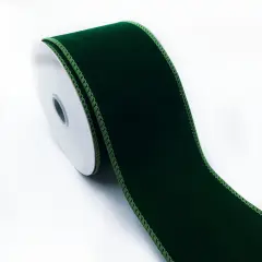 Designer's Shop WR 63-5033 2.5&rdquo; x 10 yard Holiday Velvet Hunter Green wired edge ribbons