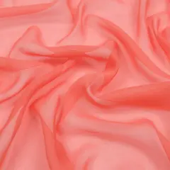 1 Yard Lightweight Silk Chiffon Fabric 44" Wide Coral for Ruffles & Draping