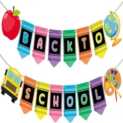 Back to School Banners for Classroom Decorations(Multicolor)