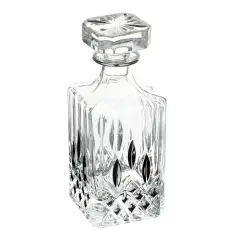 Ornate Designed Crystal Decanter with 6 Cups Set Silver