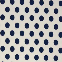 1 Yard ITY Knit Polka Dot Print Fabric for Stylish Apparel 60 Inches Wide White/Royal Blue
